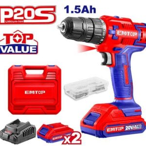 Perceuse sans fil au lithium-ion emtop ECDL620012